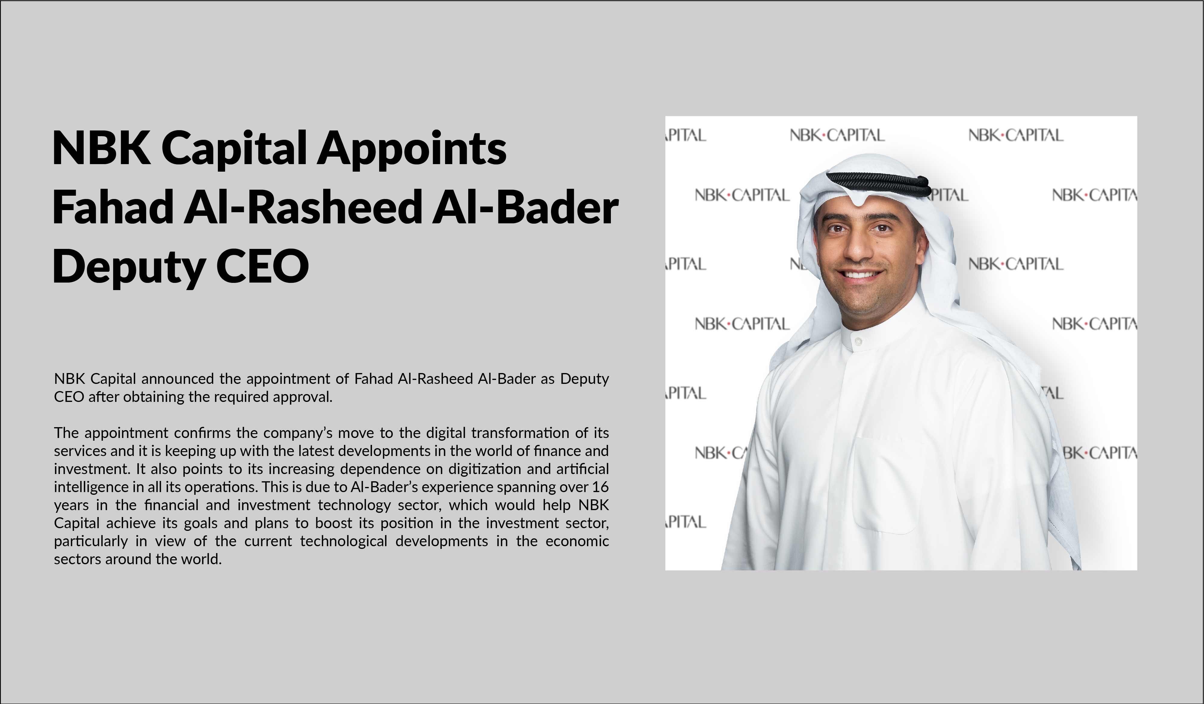 Nbk Capital Appoints Fahad Al Rasheed Al Bader Deputy Ceo Nbk Wealth 9468